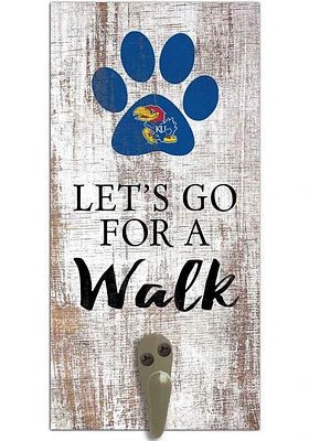 Kansas Jayhawks 6x12 Leash Holder Sign - White