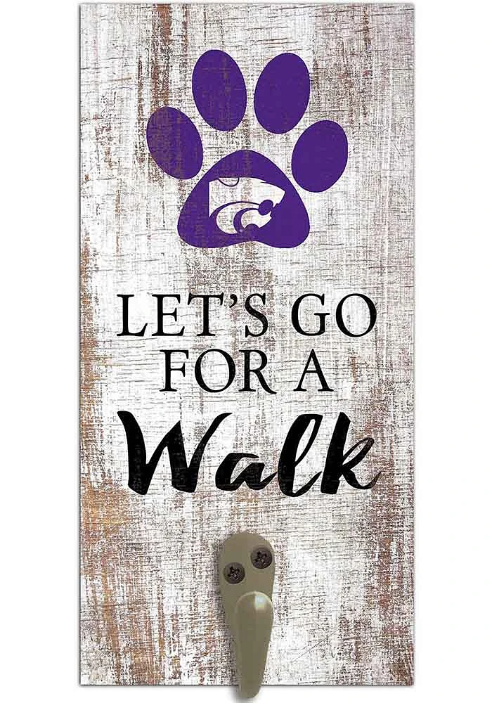 K-State Wildcats 6x12 Leash Holder Sign - White
