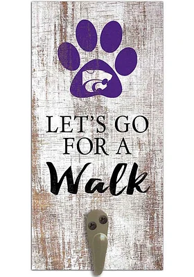 K-State Wildcats 6x12 Leash Holder Sign - White