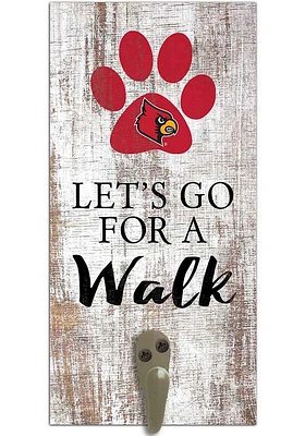 Louisville Cardinals 6x12 Leash Holder Sign - White
