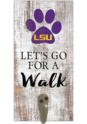 LSU Tigers 6x12 Leash Holder Sign - White