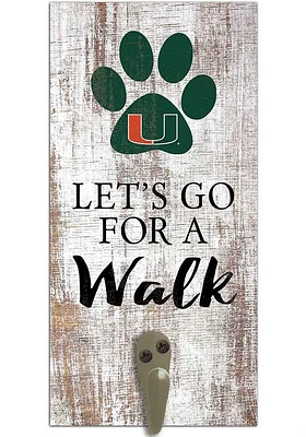 Miami Hurricanes 6x12 Leash Holder Sign - White