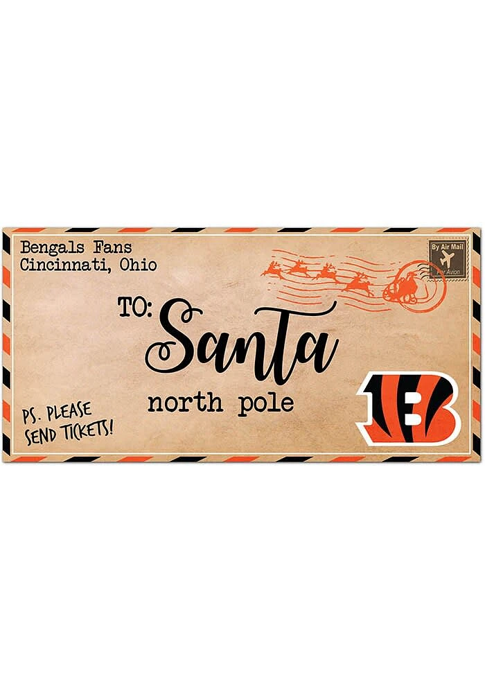 Cincinnati Bengals To Santa 6x12 Decor