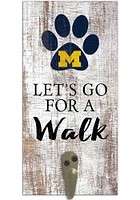 Michigan Wolverines 6x12 Leash Holder Sign - White