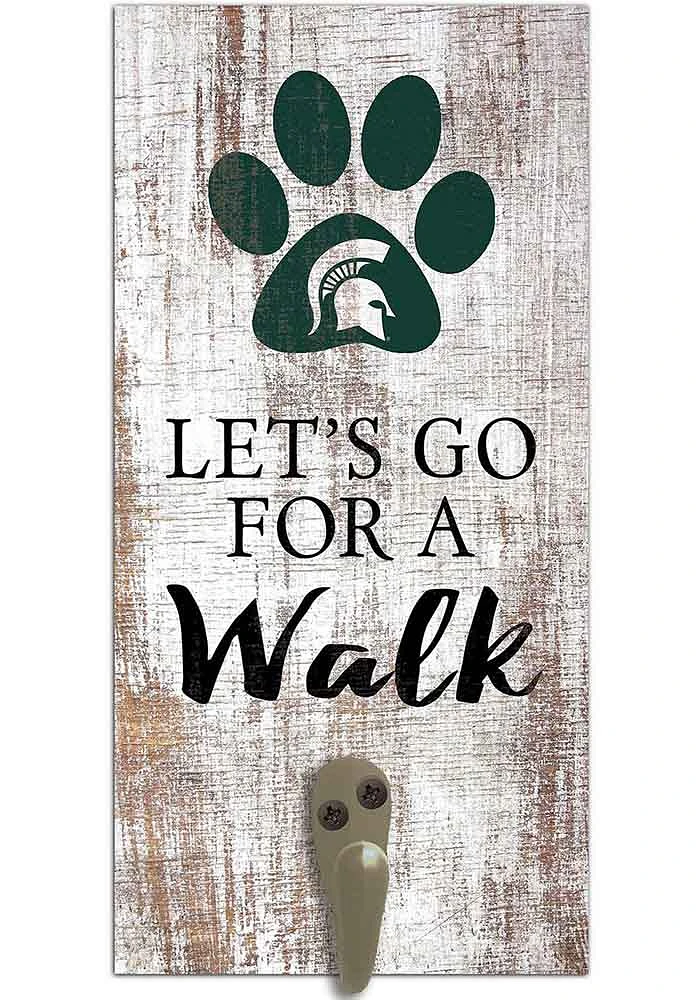 Michigan State Spartans 6x12 Leash Holder Sign - White