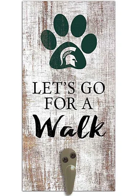 Michigan State Spartans 6x12 Leash Holder Sign - White