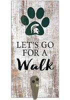 Michigan State Spartans 6x12 Leash Holder Sign - White