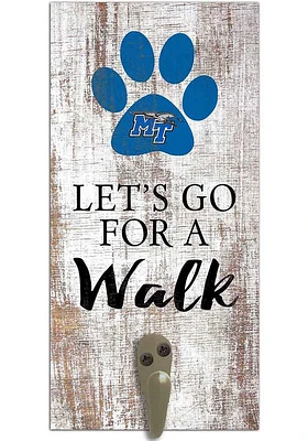 Middle Tennessee Blue Raiders 6x12 Leash Holder Sign - White