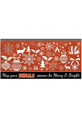 Cincinnati Bengals Merry and Bright Sign