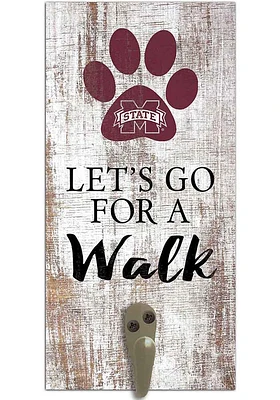 Mississippi State Bulldogs 6x12 Leash Holder Sign - White