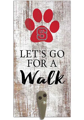 NC State Wolfpack 6x12 Leash Holder Sign - White