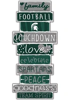 Michigan State Spartans Celebrations Stack 24 Inch Sign - Grey