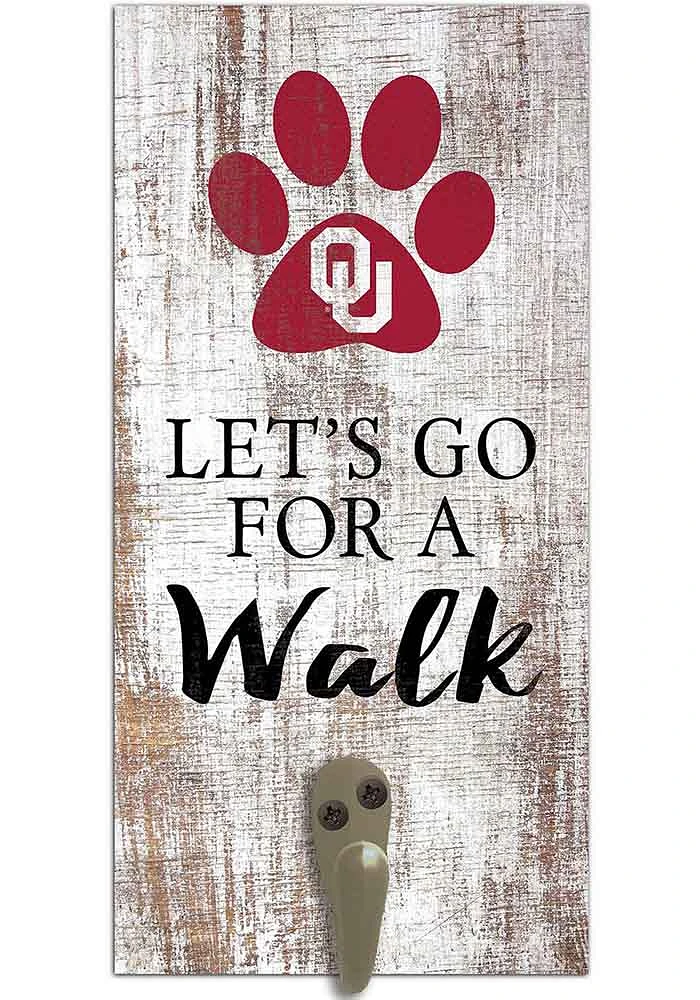Oklahoma Sooners 6x12 Leash Holder Sign - White