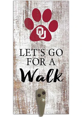 Oklahoma Sooners 6x12 Leash Holder Sign - White