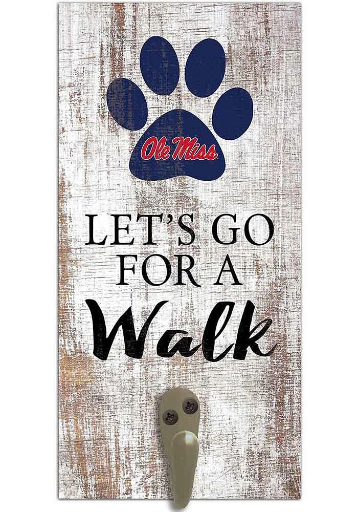 Ole Miss Rebels 6x12 Leash Holder Sign - White