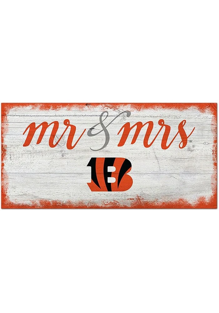 Cincinnati Bengals Script Mr and Mrs Sign