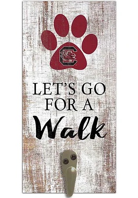 South Carolina Gamecocks 6x12 Leash Holder Sign - White