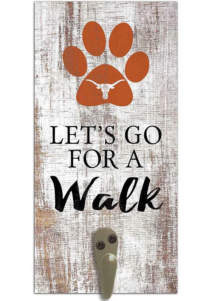 Texas Longhorns 6x12 Leash Holder Sign - White
