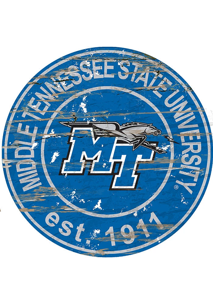 Middle Tennessee Blue Raiders Established Date Circle 24 Inch Sign - Blue