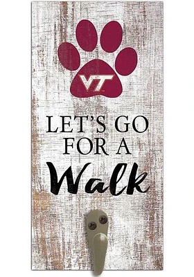 Virginia Tech Hokies 6x12 Leash Holder Sign - White