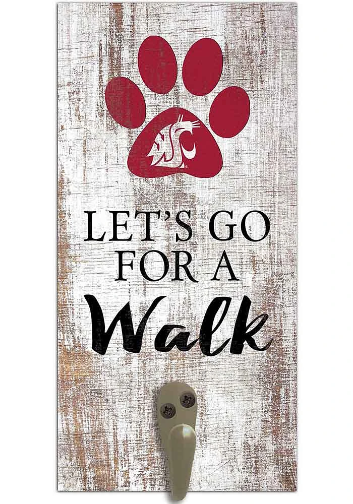 Washington State Cougars 6x12 Leash Holder Sign - White