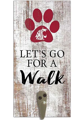 Washington State Cougars 6x12 Leash Holder Sign - White