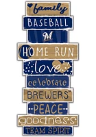 Milwaukee Brewers Celebrations Stack 24 Inch Sign - Navy Blue