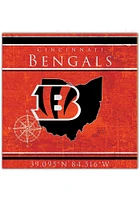 Cincinnati Bengals Coordinates 10x10 Sign