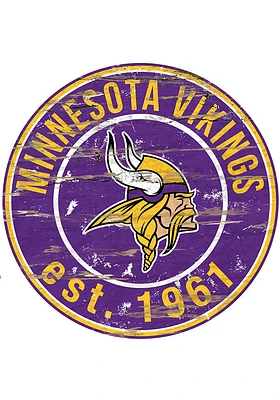 Minnesota Vikings Established Date Circle 24 Inch Sign - Purple