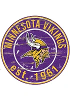 Minnesota Vikings Established Date Circle 24 Inch Sign - Purple