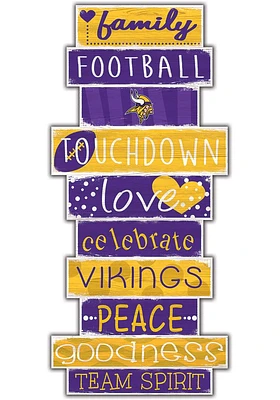 Minnesota Vikings Celebrations Stack 24 Inch Sign - Purple