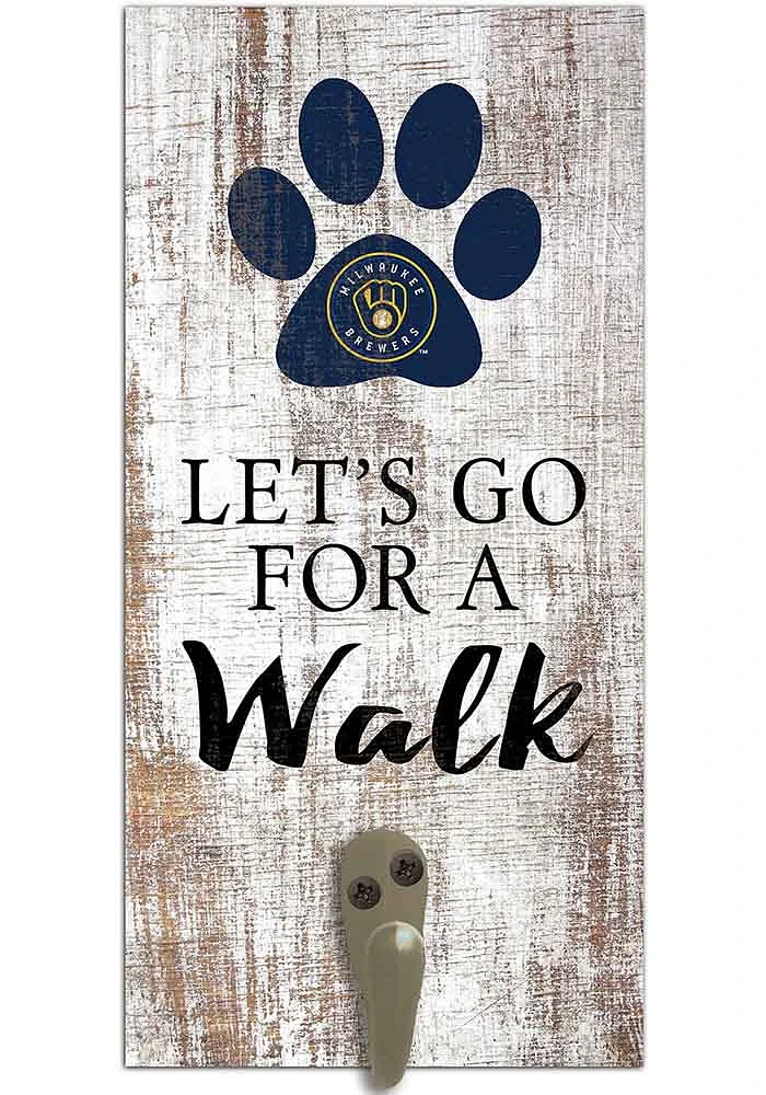 Milwaukee Brewers 6x12 Leash Holder Sign - White