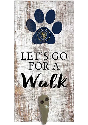 Milwaukee Brewers 6x12 Leash Holder Sign - White