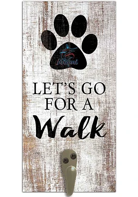 Miami Marlins 6x12 Leash Holder Sign - White