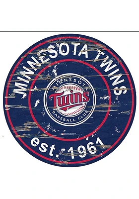 Minnesota Twins Established Date Circle 24 Inch Sign - Blue