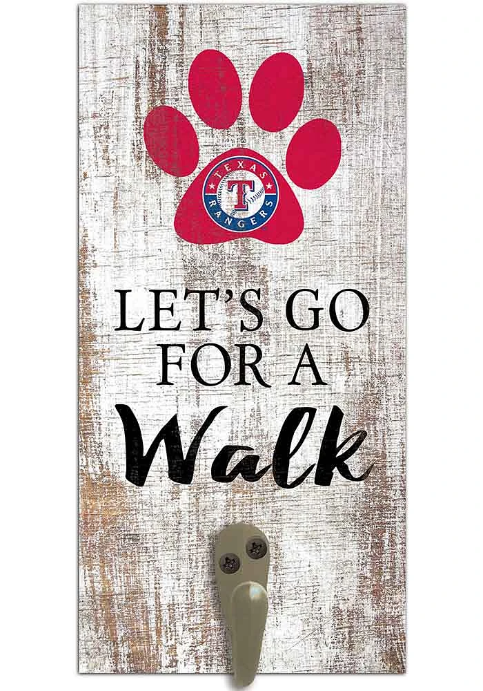 Texas Rangers 6x12 Leash Holder Sign - White