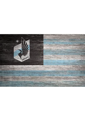 Minnesota United FC Distressed Flag 11x19 Sign - Black