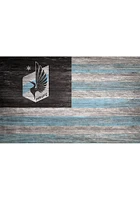 Minnesota United FC Distressed Flag 11x19 Sign - Black