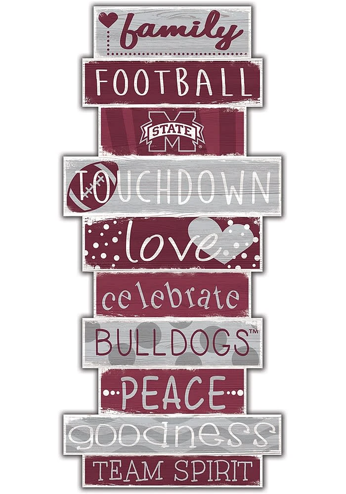 Mississippi State Bulldogs Celebrations Stack 24 Inch Sign - Grey