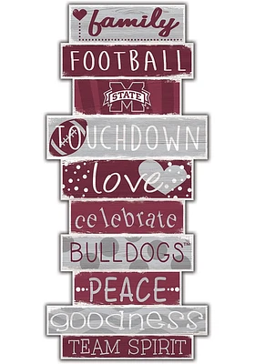 Mississippi State Bulldogs Celebrations Stack 24 Inch Sign - Grey