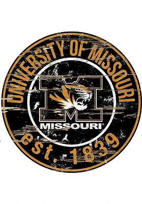 Missouri Tigers Established Date Circle 24 Inch Sign - Black