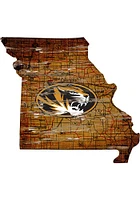 Missouri Tigers Distressed State 24 Inch Sign - Brown
