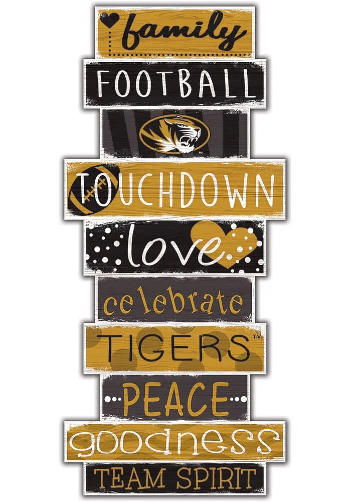 Missouri Tigers Celebrations Stack 24 Inch Sign - Gold