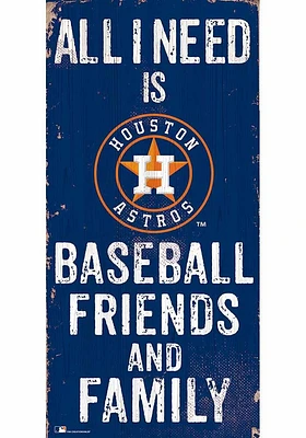 Houston Astros Football Friends and Family Sign - Navy Blue