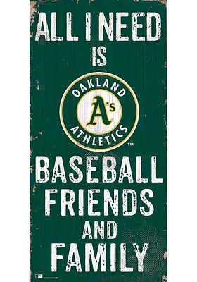 Oakland Athletics Football Friends and Family Sign - Green