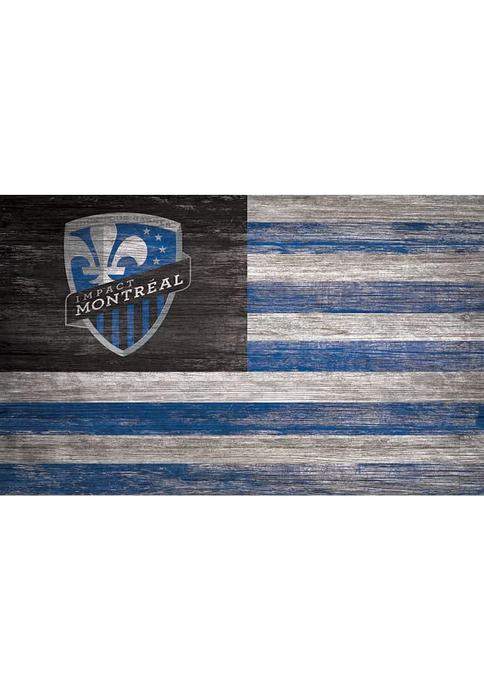 Montreal Impact Distressed Flag 11x19 Sign - Black