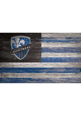 Montreal Impact Distressed Flag 11x19 Sign - Black
