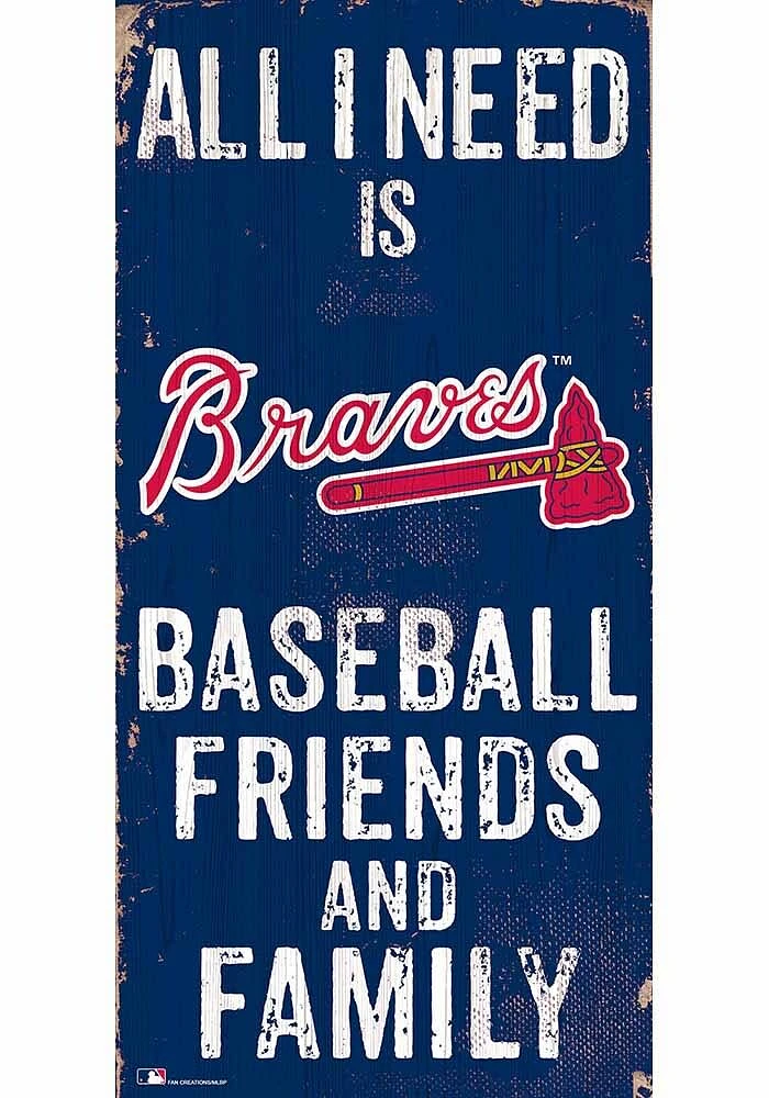 Atlanta Braves Football Friends and Family Sign - Blue