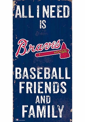 Atlanta Braves Football Friends and Family Sign - Blue