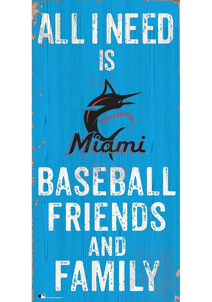 Miami Marlins Football Friends and Family Sign - Blue